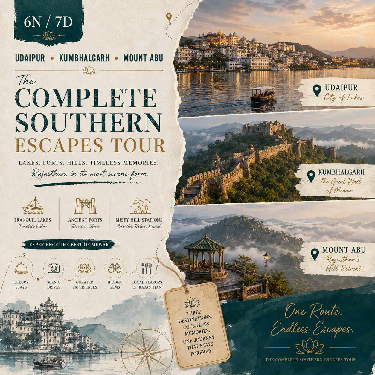 6N/7D Udaipur + Kumbhalgarh + Mount Abu: The Complete Southern Escapes Tour preview