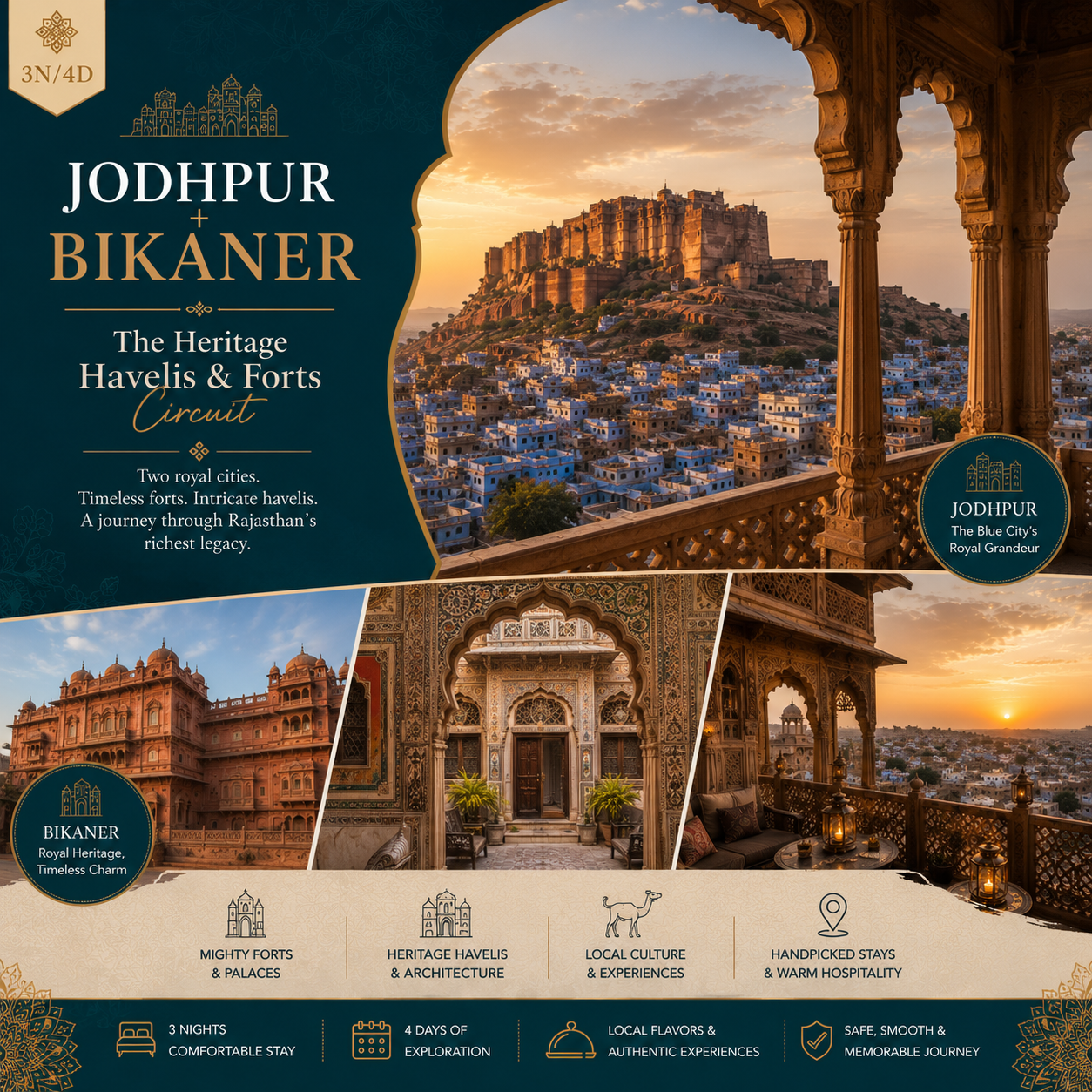 3N/4D Bikaner + Jodhpur: The Heritage Havelis & Forts Circuit preview