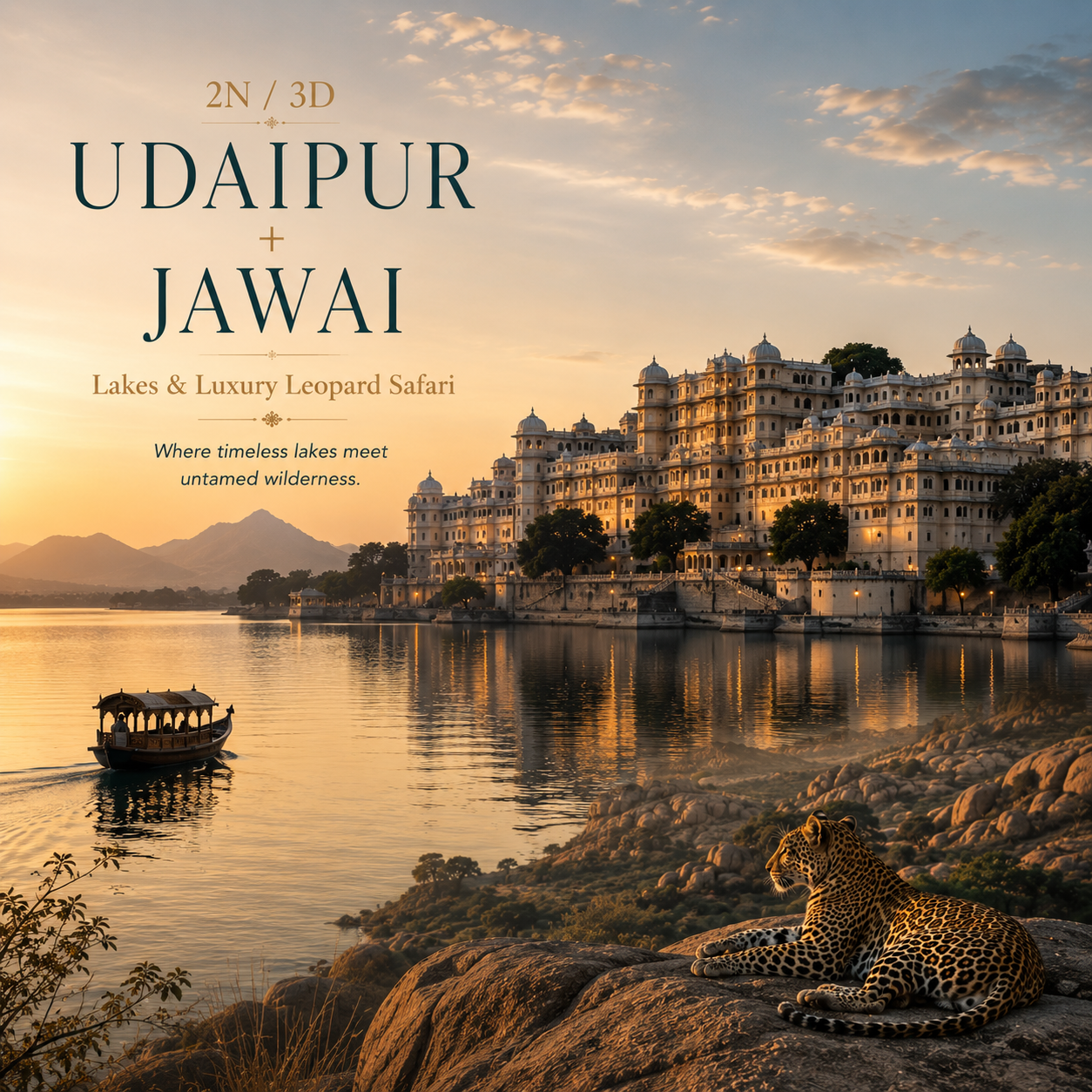 2N/3D Udaipur + Jawai: Lakes & Luxury Leopard Safari preview
