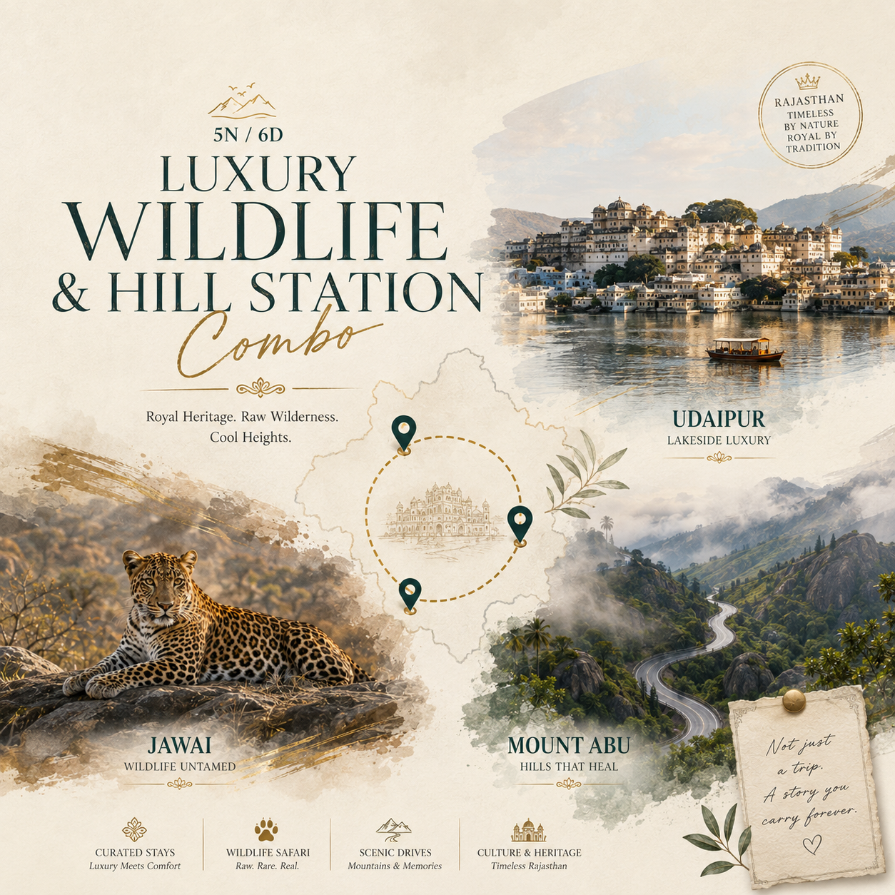 5N/6D Udaipur + Jawai + Mount Abu: Luxury Wildlife & Hill Station Combo preview