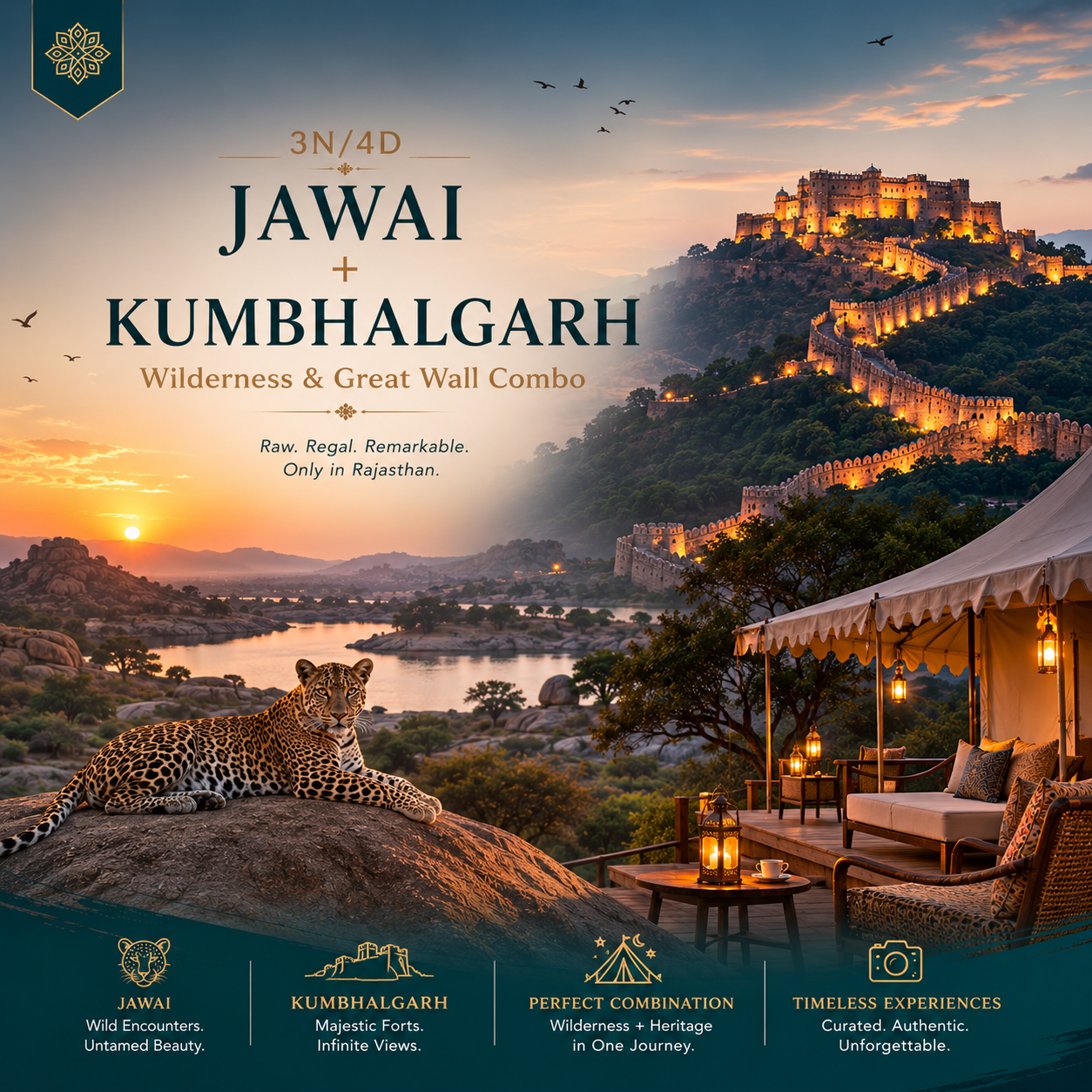 3N/4D Jawai + Kumbhalgarh: Wilderness & Great Wall Combo preview