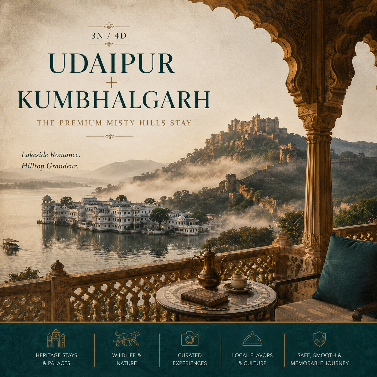 3N/4D Udaipur + Kumbhalgarh: The Premium Misty Hills Stay preview
