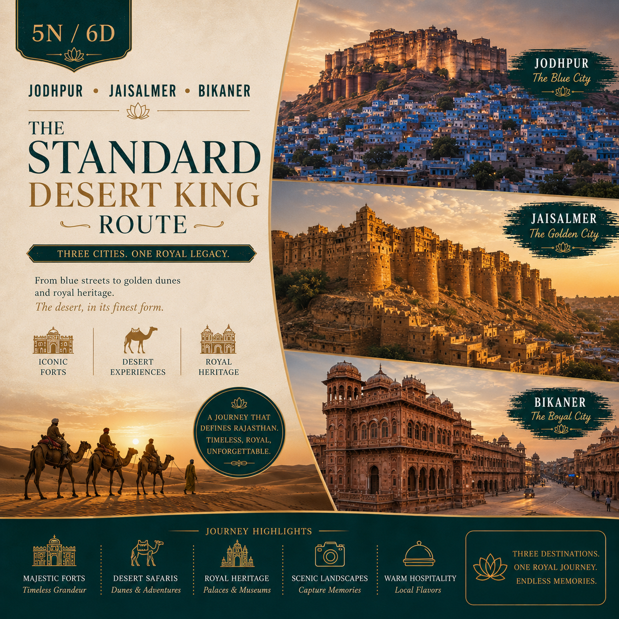 5N/6D Jodhpur + Jaisalmer + Bikaner: The Standard Desert King Route preview