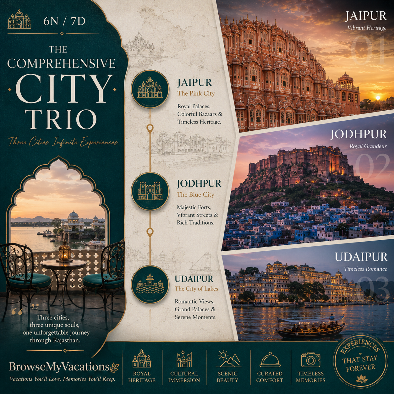 6N/7D Jaipur + Jodhpur + Udaipur: The Comprehensive City Trio preview