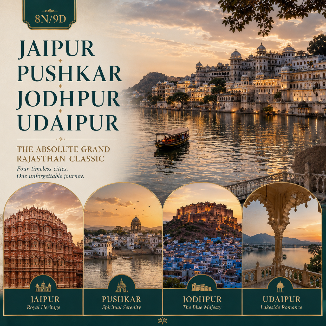 8N/9D Jaipur + Pushkar + Jodhpur + Udaipur: The Absolute Grand Rajasthan Classic preview