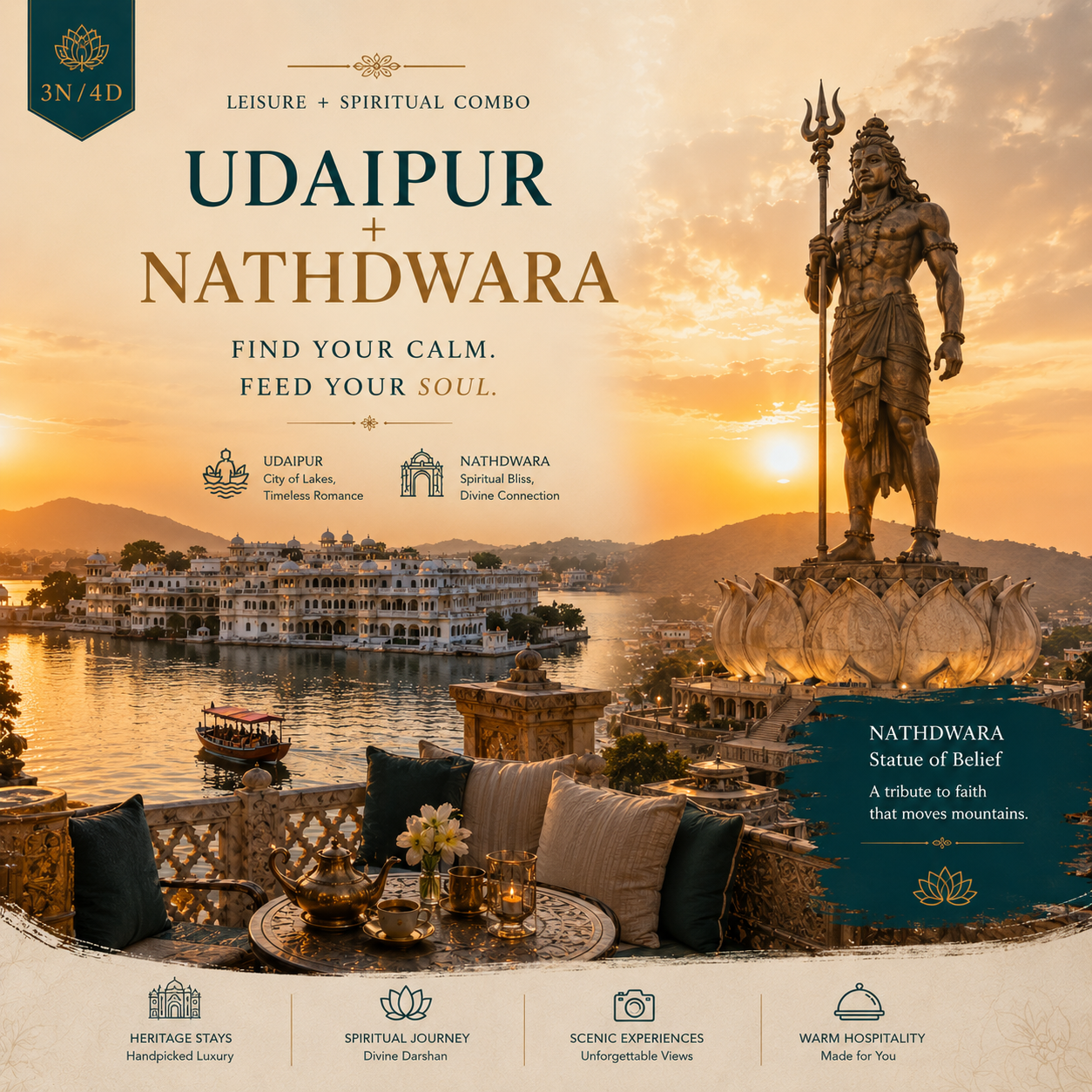 3N/4D Udaipur + Nathdwara: Leisure + Spiritual Combo preview