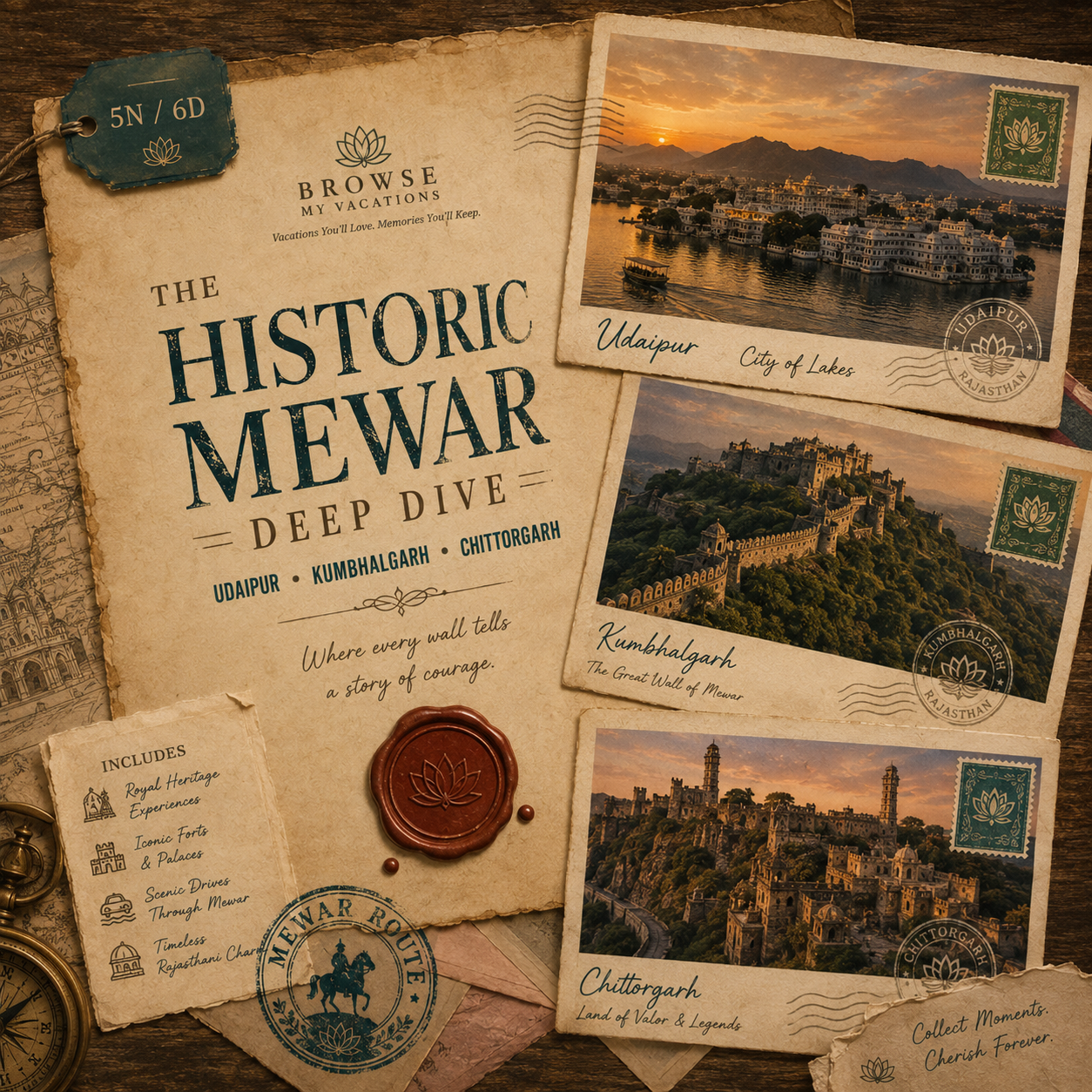5N/6D Udaipur + Kumbhalgarh + Chittorgarh: The Historic Mewar Deep Dive preview