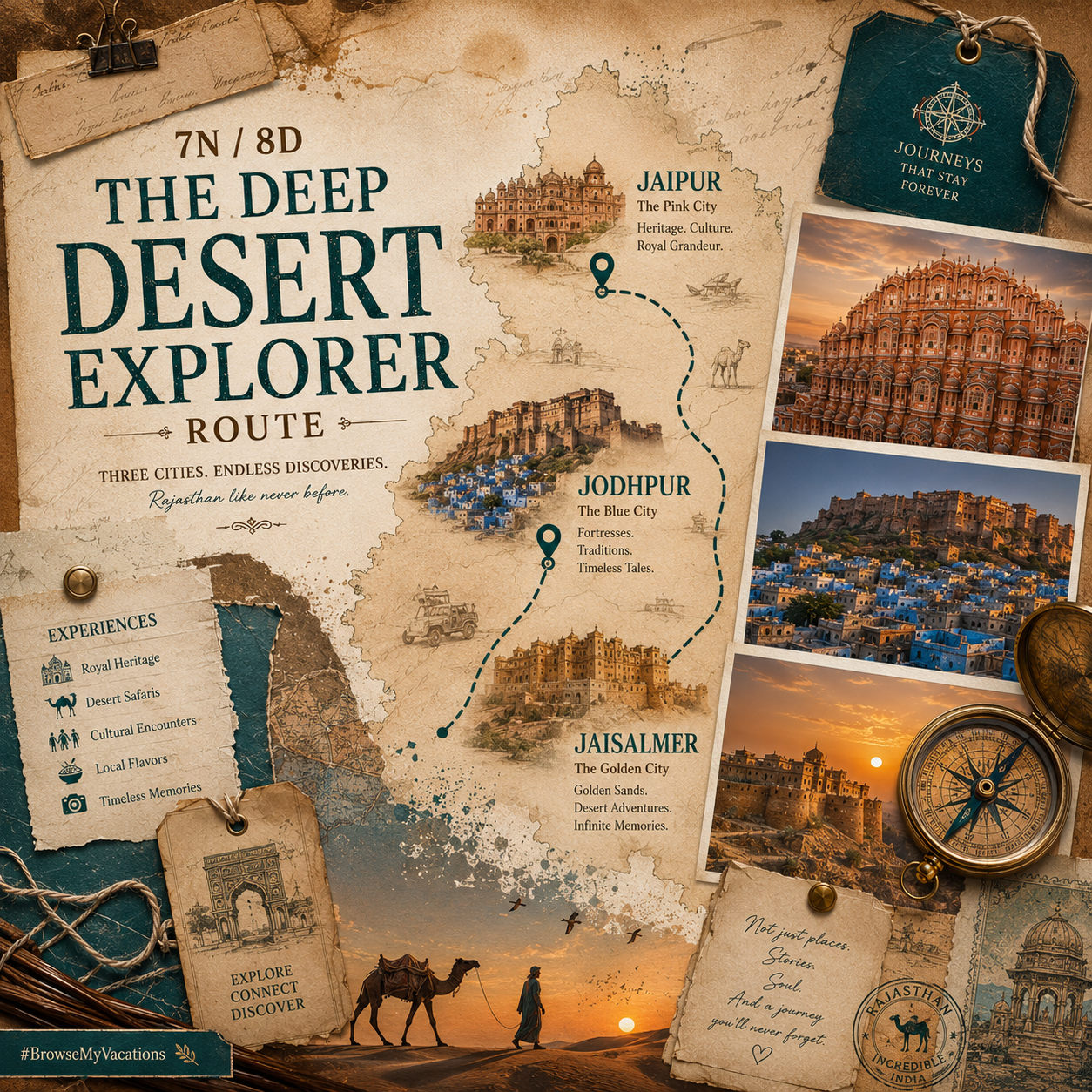 7N/8D Jaipur + Jodhpur + Jaisalmer: The Deep Desert Explorer Route preview