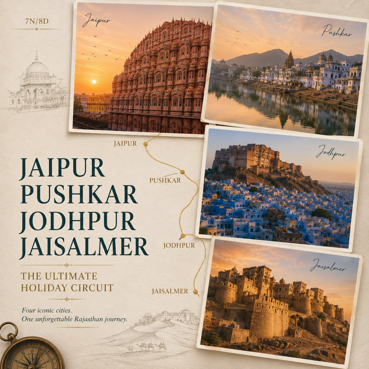 7N/8D Jaipur + Pushkar + Jodhpur + Jaisalmer: The Ultimate Holiday Circuit preview
