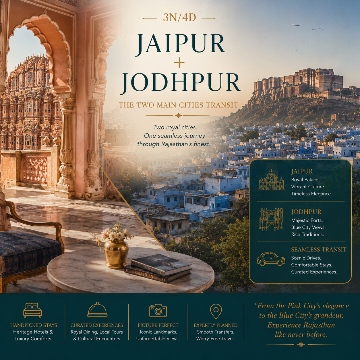 3N/4D Jaipur + Jodhpur: The Two Main Cities Transit preview
