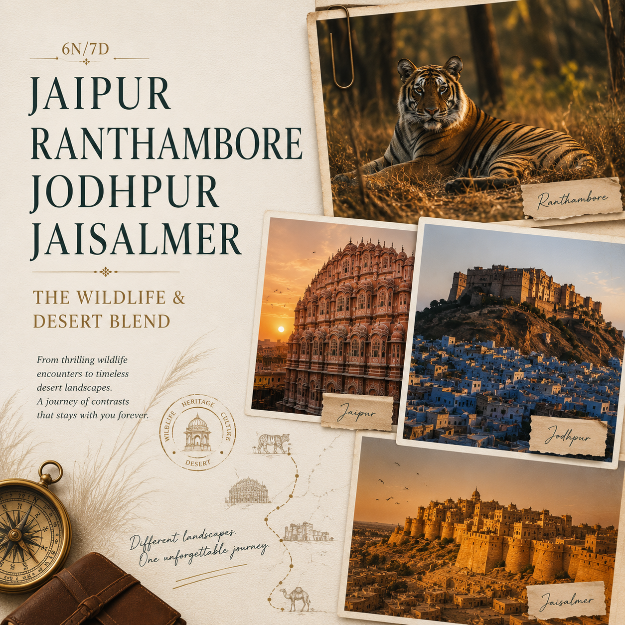 6N/7D Jaipur + Ranthambore + Jodhpur + Jaisalmer: The Wildlife & Desert Blend preview