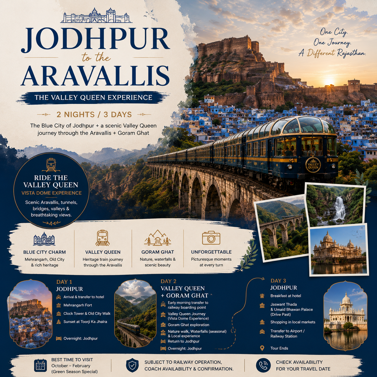 2N/3D  JODHPUR +VALLEY QUEEN + GORAM GHAT: Blue City to the Green Aravallis preview