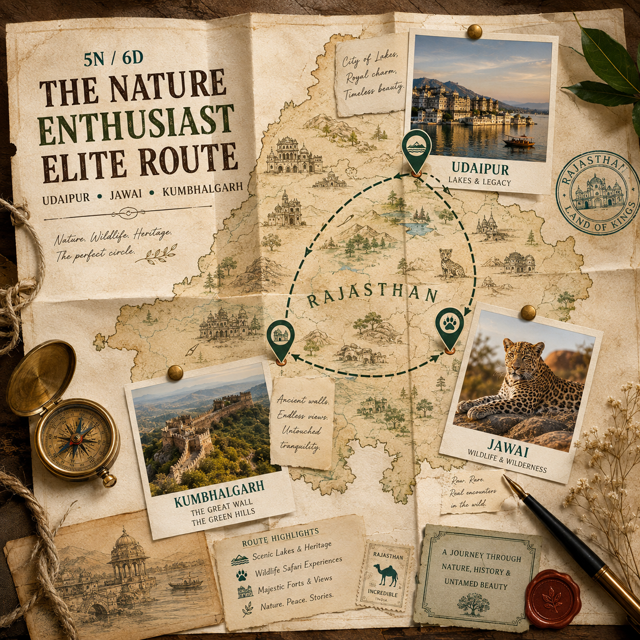 5N/6D Udaipur + Jawai + Kumbhalgarh: The Nature Enthusiast Elite Route preview
