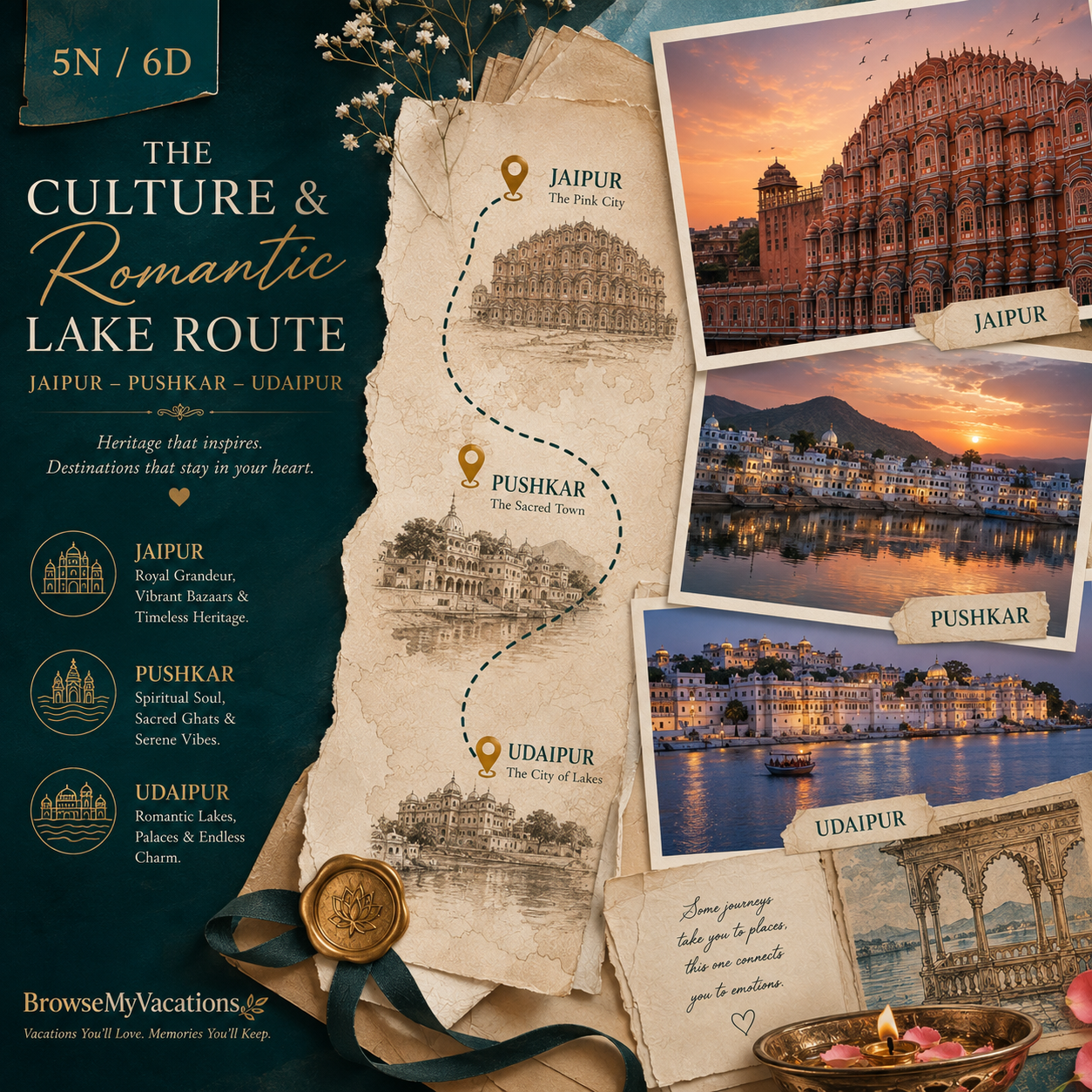 5N/6D Jaipur + Pushkar + Udaipur: The Culture & Romantic Lake Route preview
