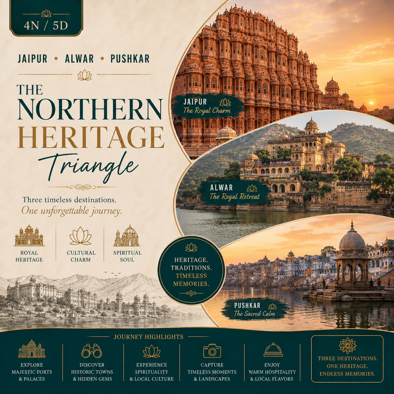 4N/5D Jaipur + Alwar + Pushkar: The Northern Heritage Triangle preview