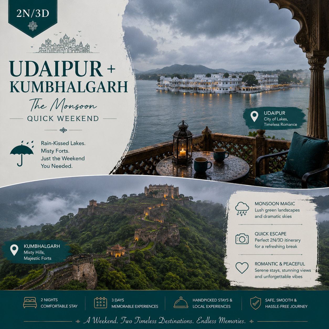 2N/3D Udaipur + Kumbhalgarh: The Monsoon Quick Weekend preview