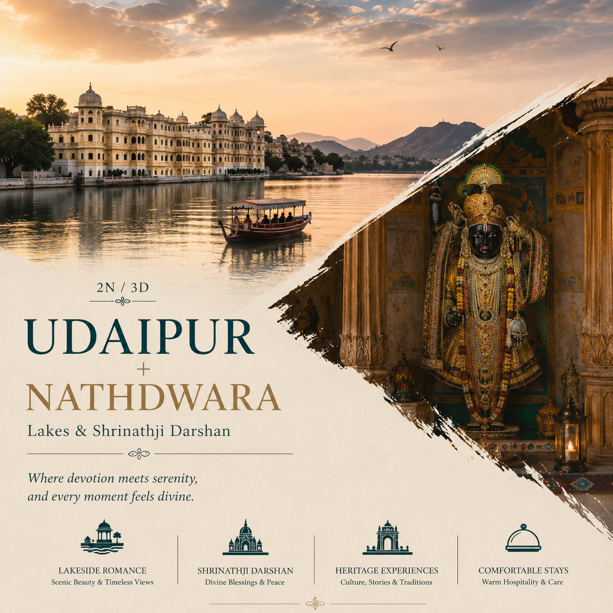 2N/3D Udaipur + Nathdwara: Lakes & Shrinathji Darshan preview