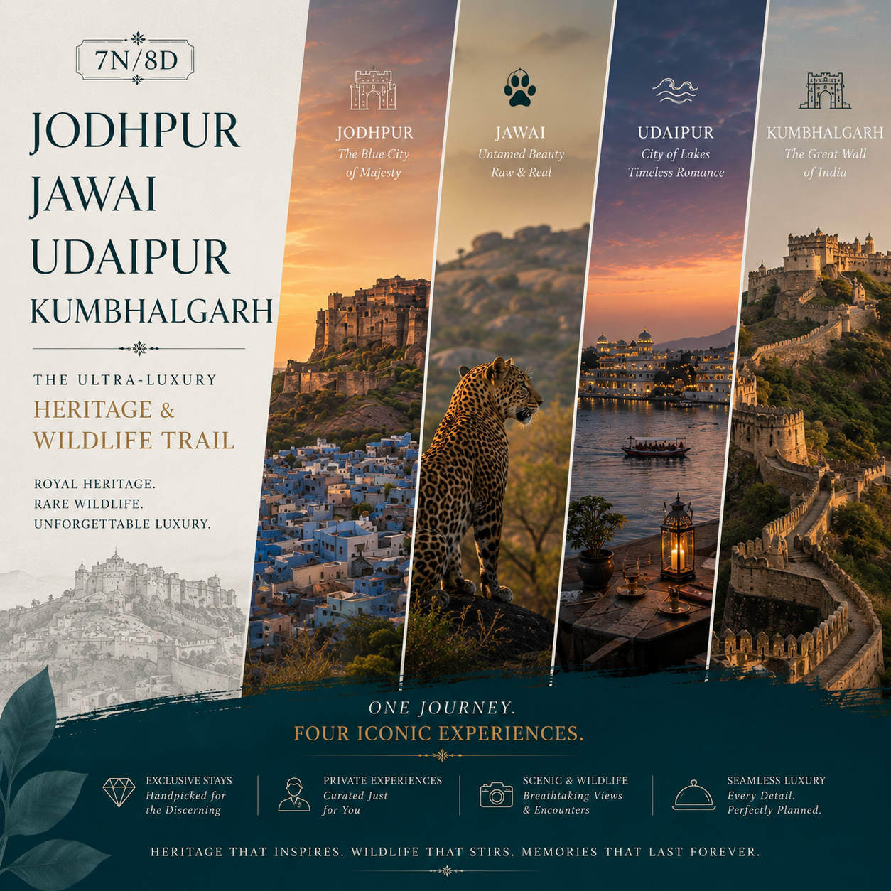 7N/8D Jodhpur + Jawai + Udaipur + Kumbhalgarh: The Ultra-Luxury Heritage & preview