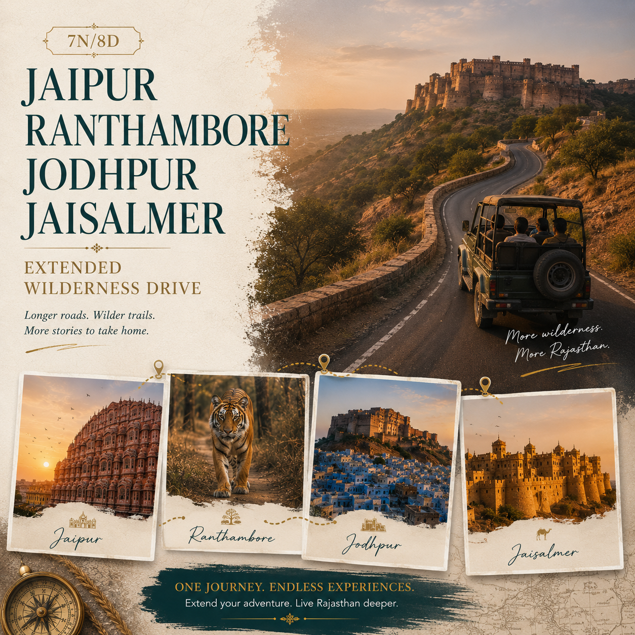 7N/8D Jaipur + Ranthambore + Jodhpur + Jaisalmer: Extended Wilderness Drive preview