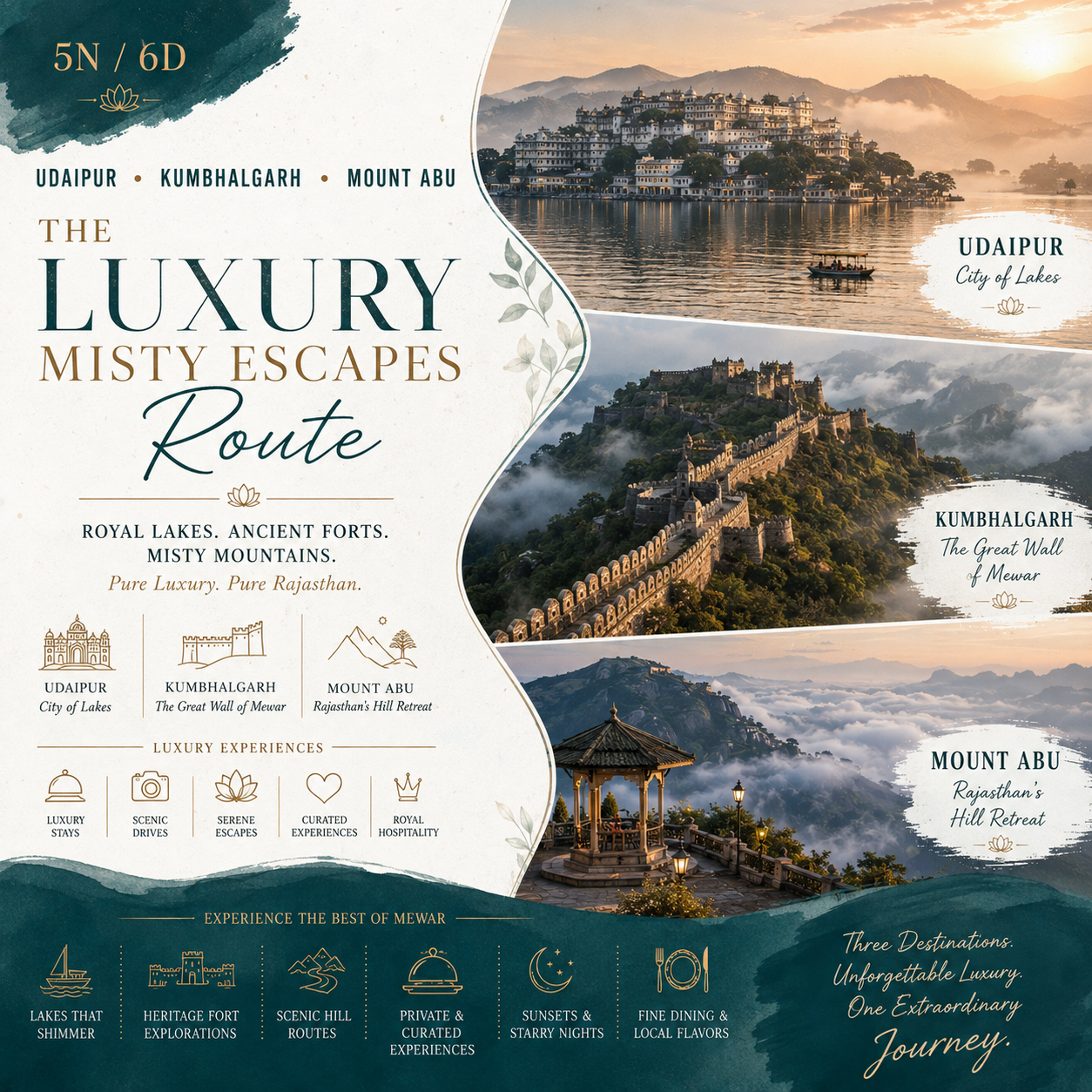 5N/6D Udaipur + Kumbhalgarh + Mount Abu: The Luxury Misty Escapes Route preview